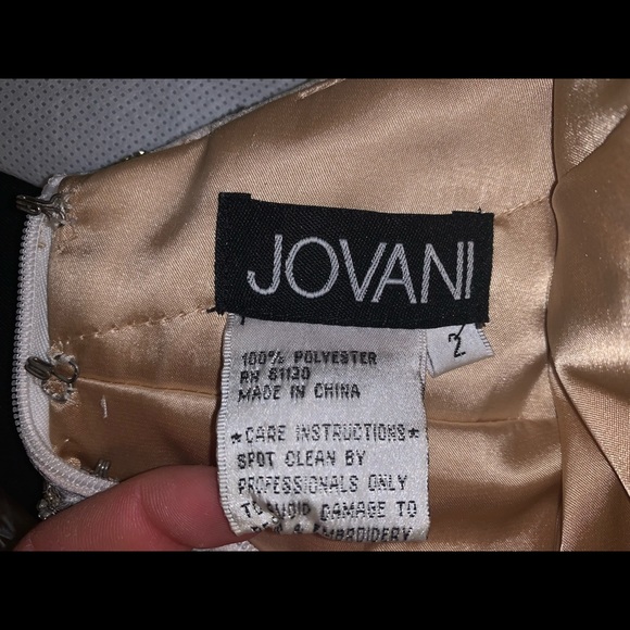 Ivory Embellished High Neck Short Dress 45547 - Picture 5 of 5